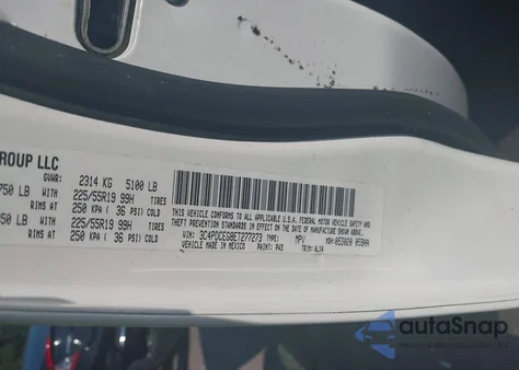 2014 Dodge Journey R/T из США, поврежденный, VIN 3C4PDCEG8ET277273